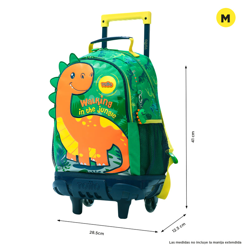 Morral con Ruedas para Niño Dinomax M Verde