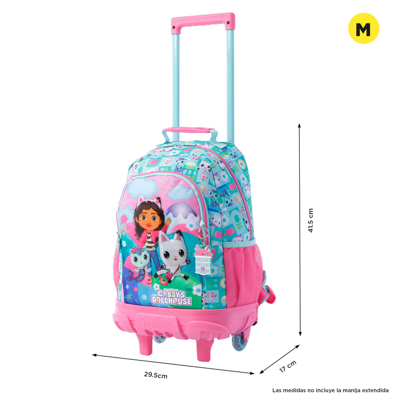 Morral con Ruedas para Niña Gabby Cats M Azul