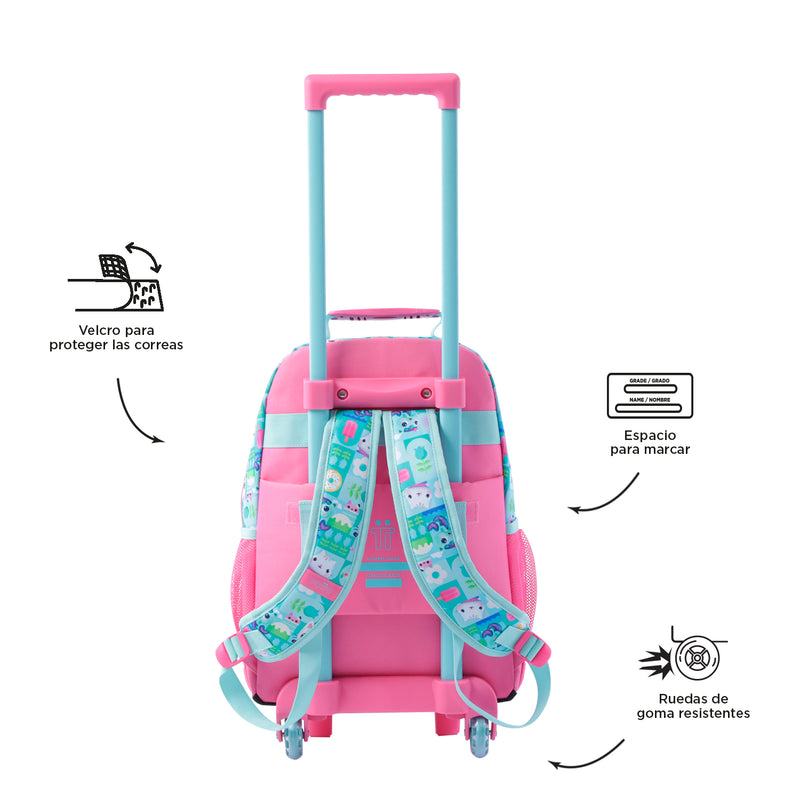 Morral con Ruedas para Niña Gabby Cats M Azul