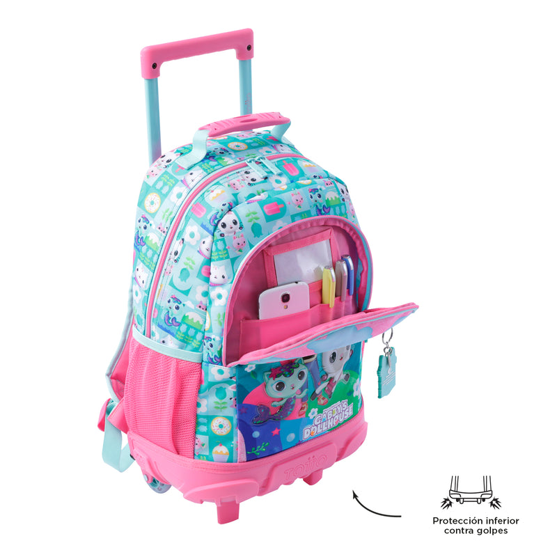 Morral con Ruedas para Niña Gabby Cats M Azul