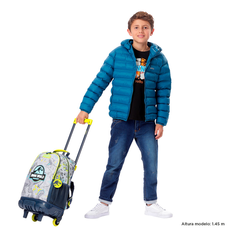 Morral con ruedas Niño Jurassic World Mediano Gris