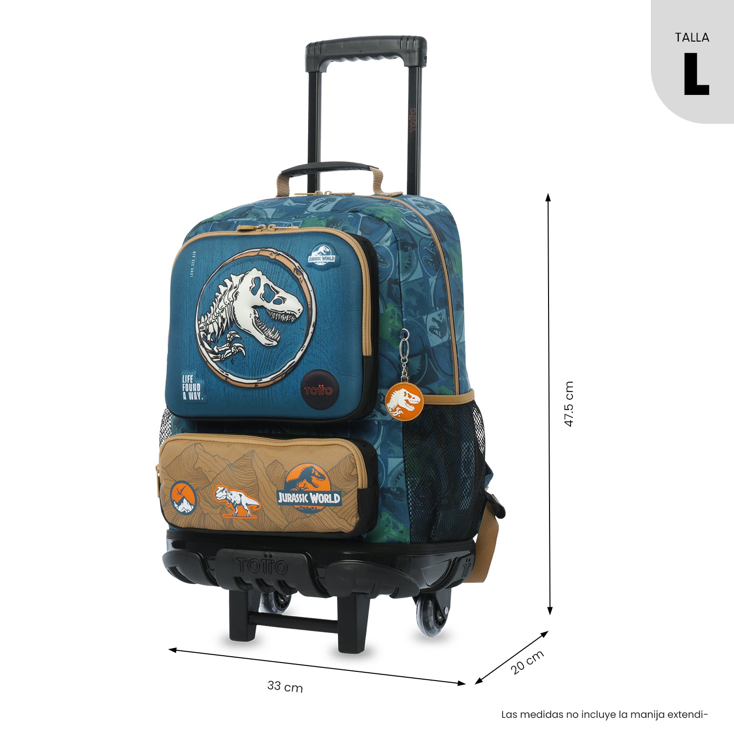 Maleta para Niño con ruedas Jurassic World Territory Grande Azul