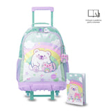 'Maleta para Niña con ruedas + Libro Para Colorear Little Magic Azul