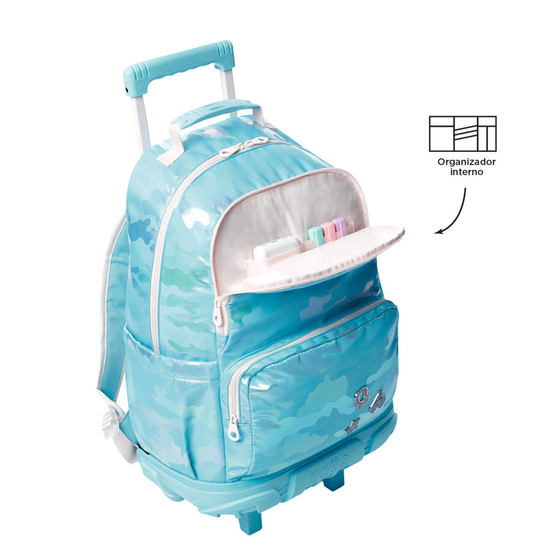 Morral con ruedas Niña Majestic L Azul