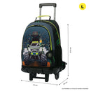 Morral con ruedas Niño Monster Race Grande Negro
