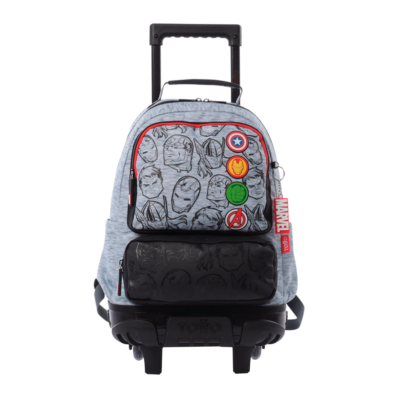 Morral con ruedas Niño Super Avengers Mediano Gris