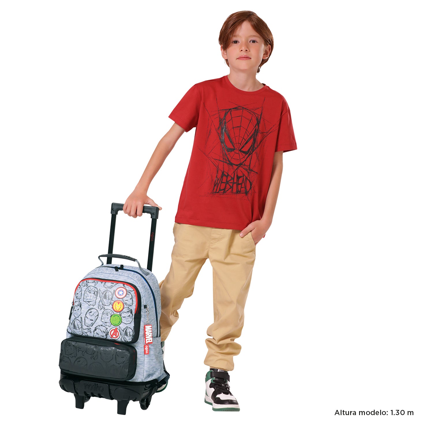 Morral con ruedas Niño Super Avengers M Gris
