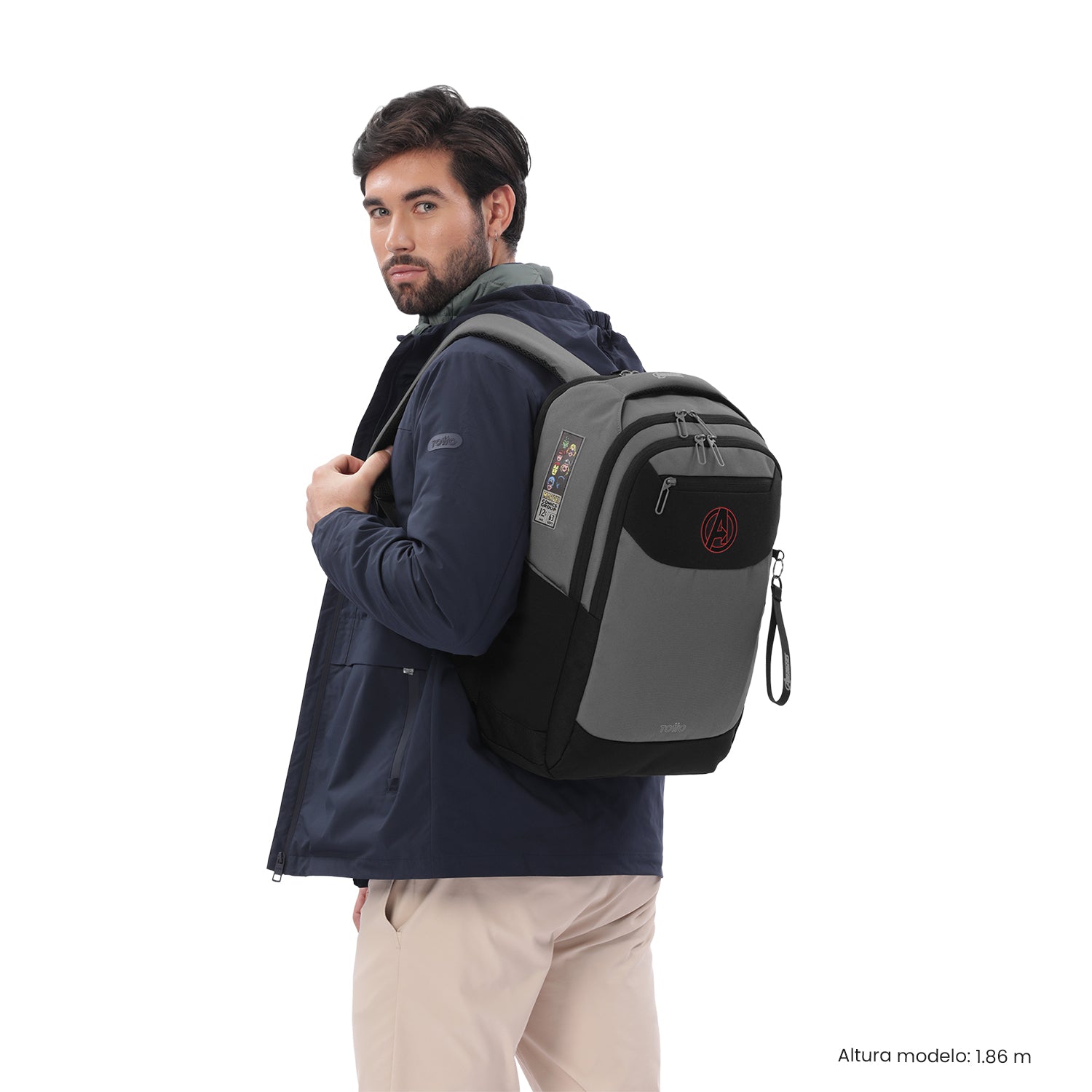 Morral para Hombre Avengers Grande color Gris
