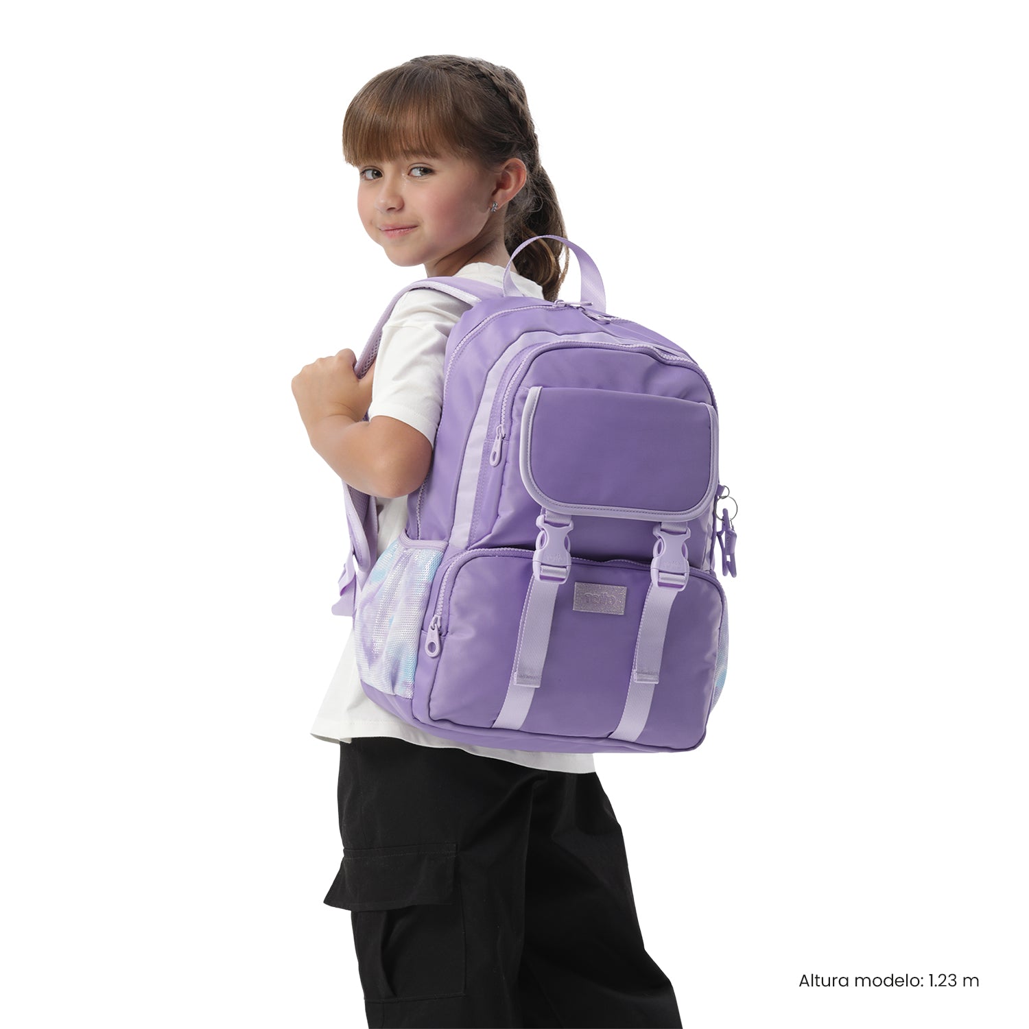 Morral para Niña Cluw Mediano Porta PC 14" Morado