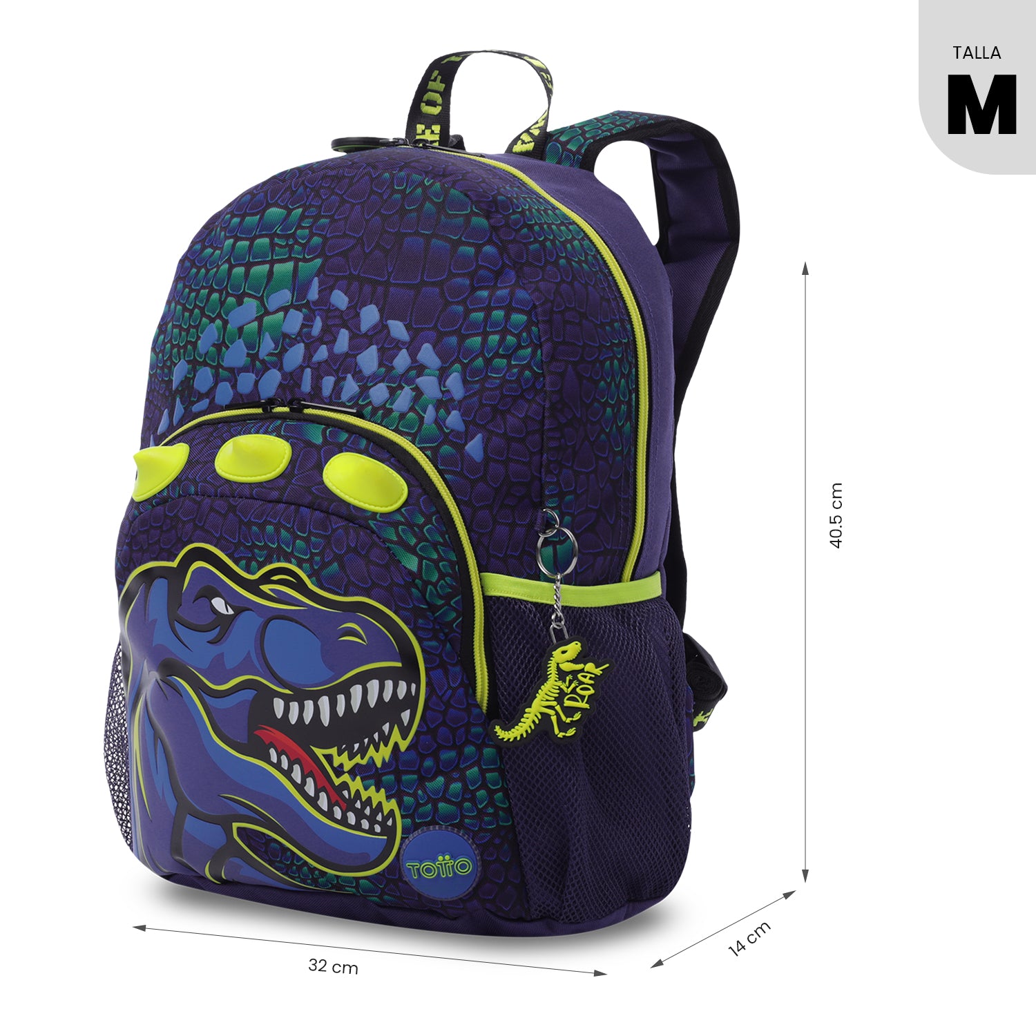 Morral para Niño Dino Rock Mediano Azul