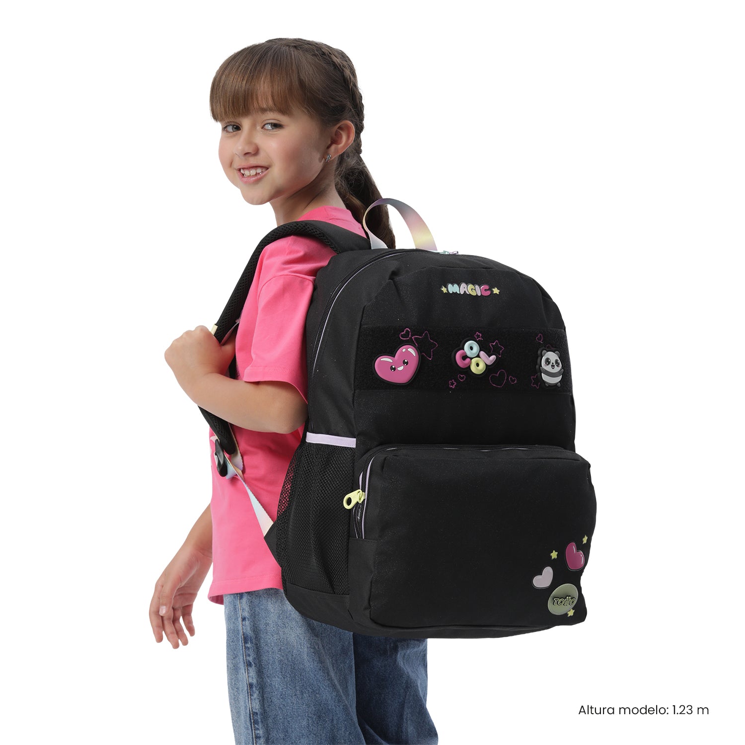 Morral para Niña Glowing Black Grande color Negro
