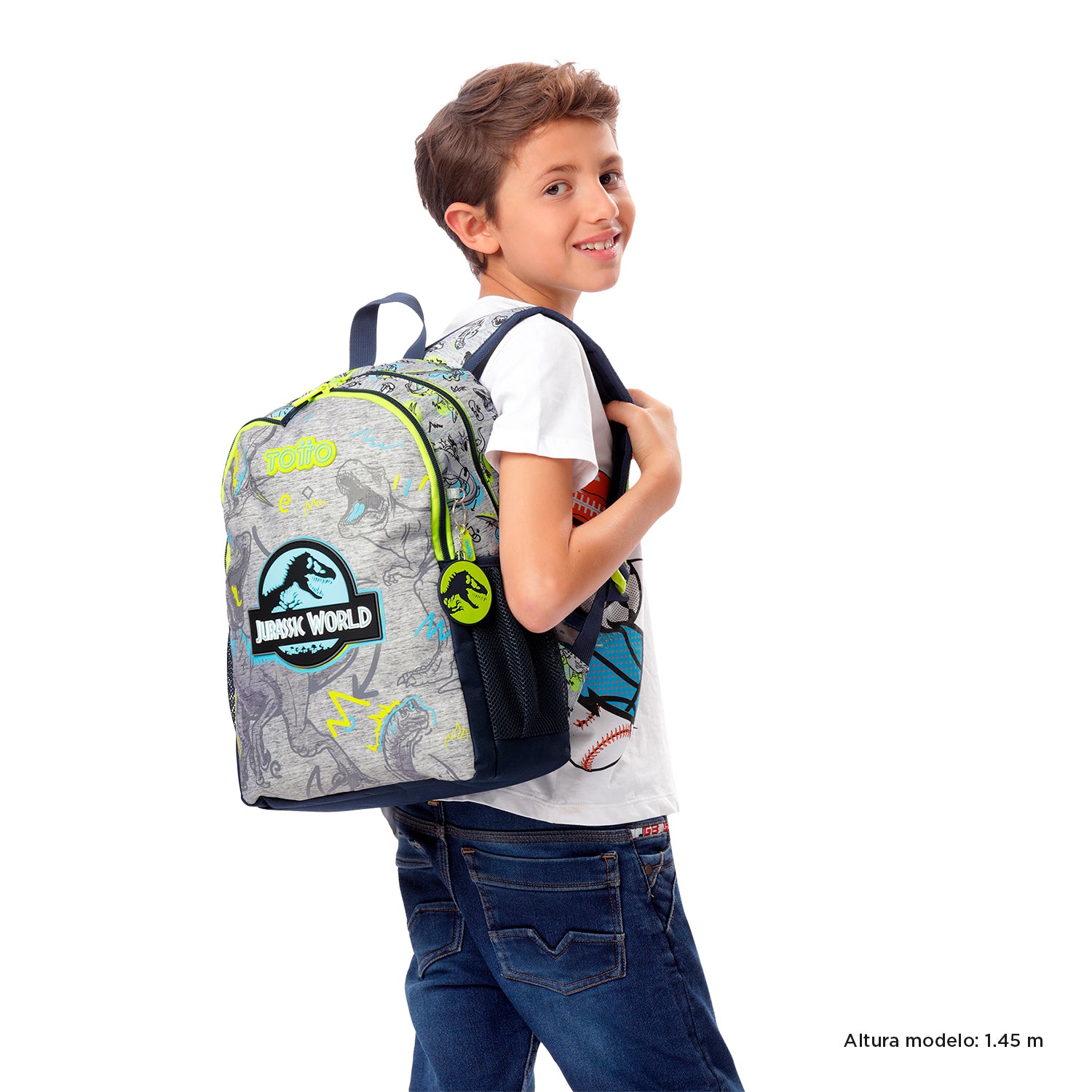 Morral para Niño Jurassic World Mediano Gris