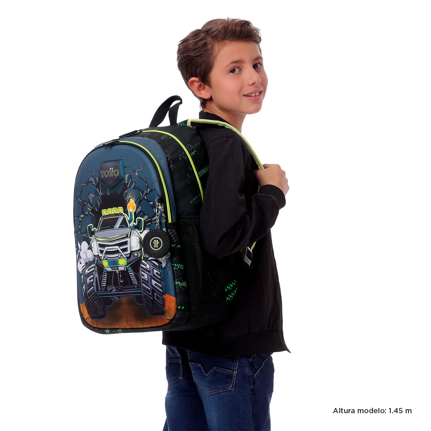 Morral para Niño Monster Race Grande Negro