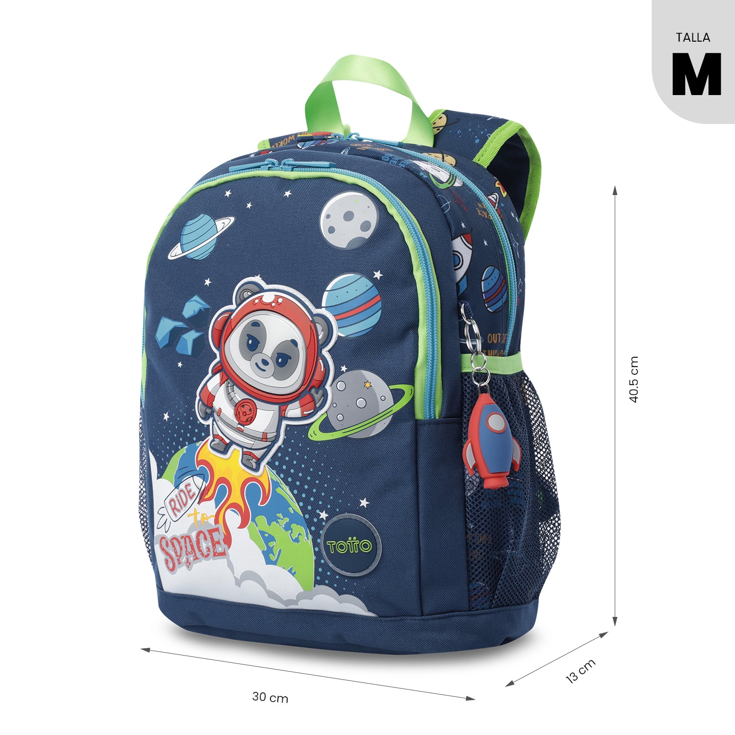 Maleta para Niño con ruedas + Libro Para Colorear Panda Space Azul