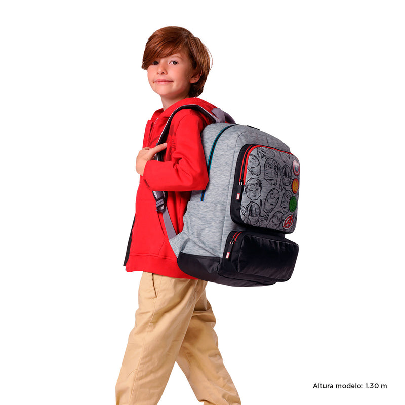 Morral para Niño Super Avengers Grande Gris