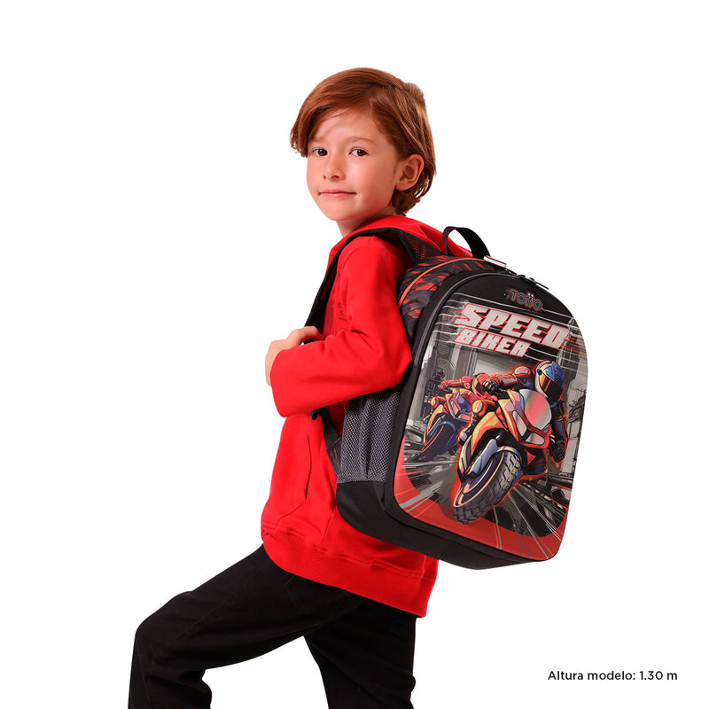 Morral para Niño Speed Biker M Rojo