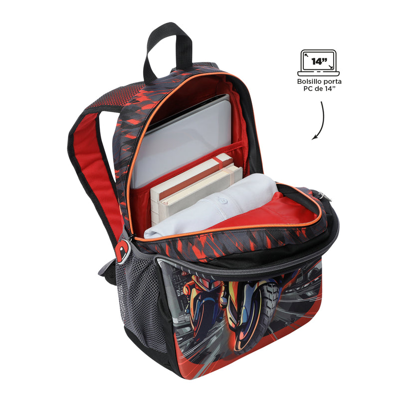 Morral para Niño Speed Biker M Rojo