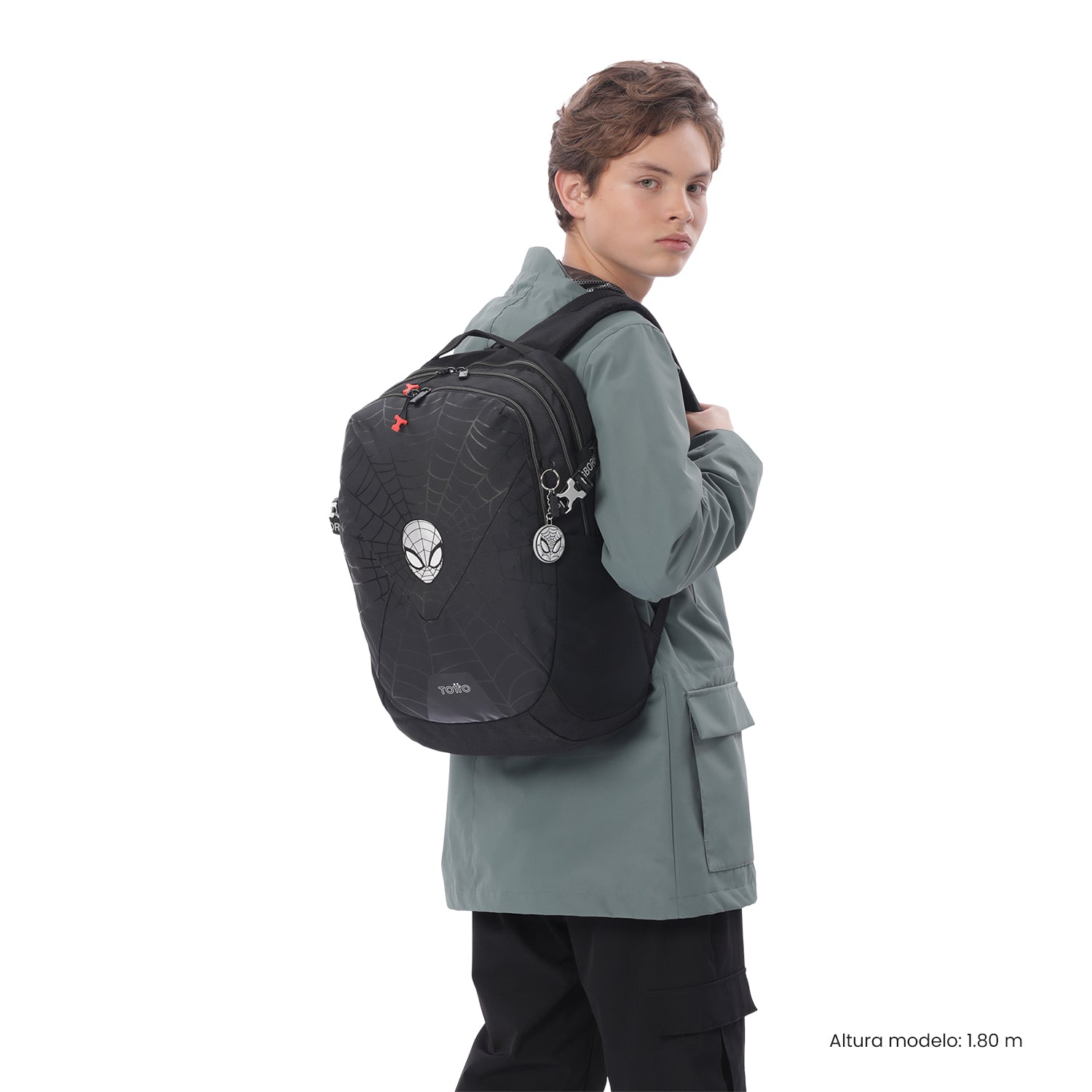 Morral para Hombre Spiderman Friendly Mediano color Gris