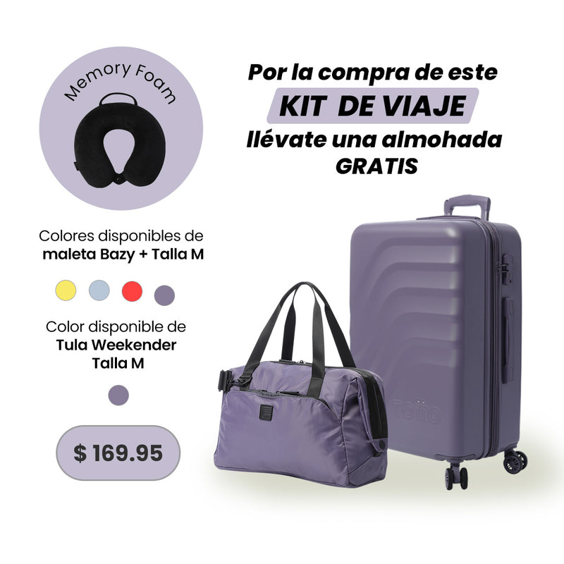 🧳 Combo Viaje Weekender + Maleta Bazy M + Almohada Gratis