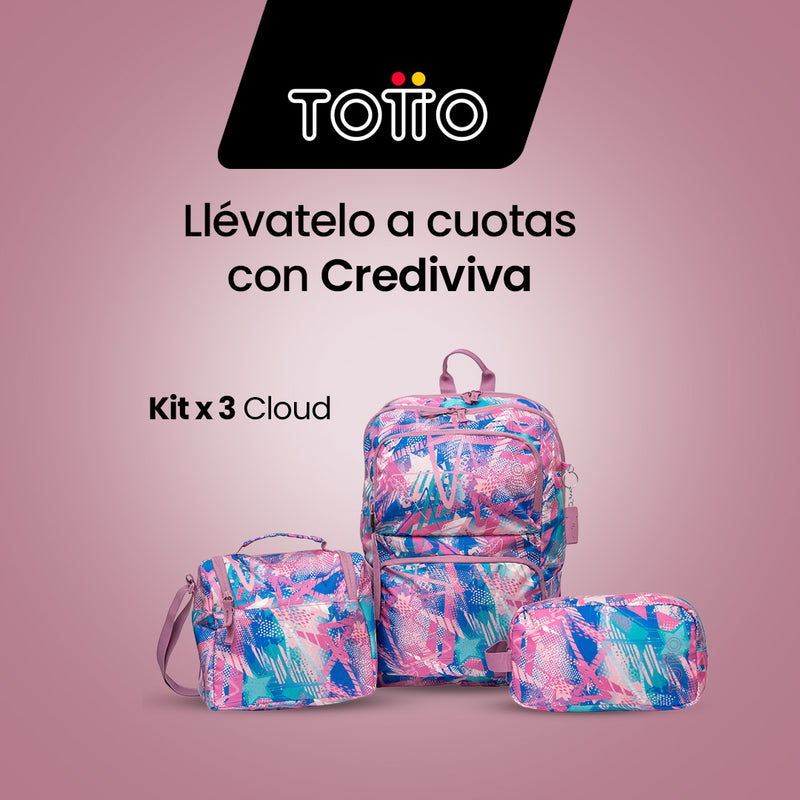 –30 % | Kit x3 Cloud: mochila + lonchera + cartuchera