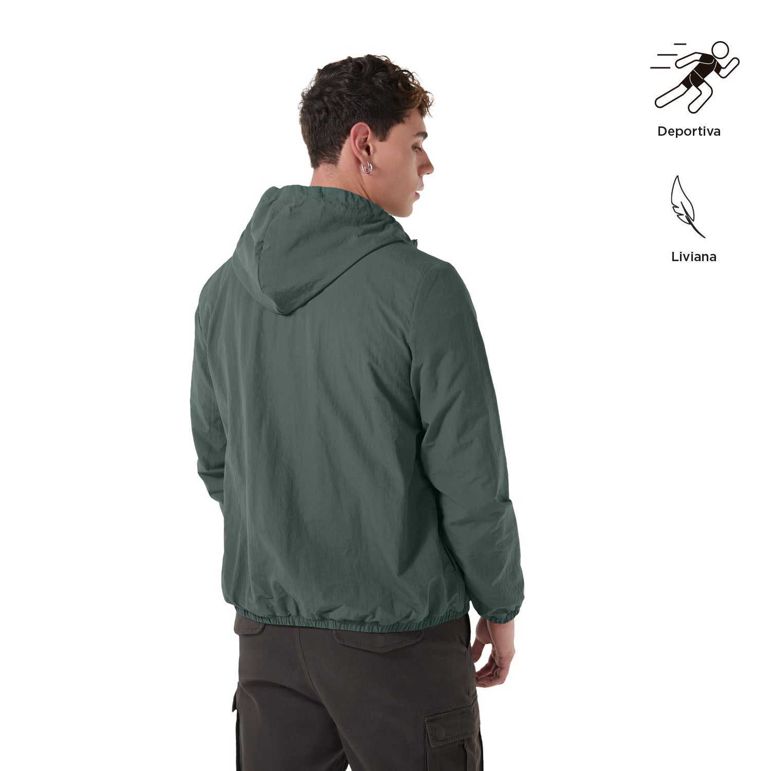 Chaqueta Rompevientos para Hombre Ice Solid S Verde – Totto Panamá
