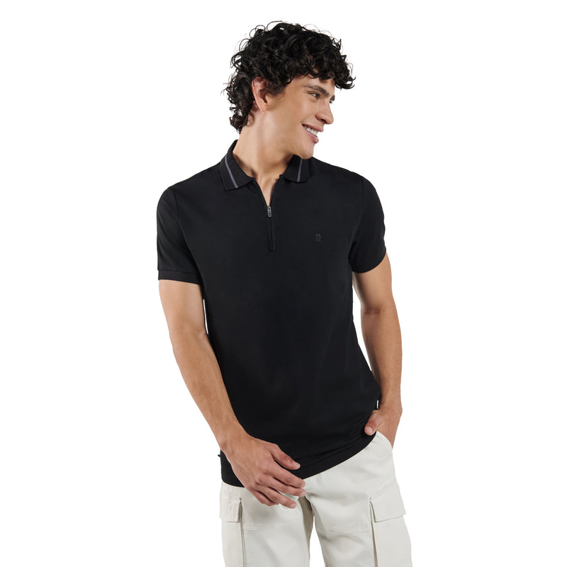 Camiseta Polo Zugery Negra Hombre