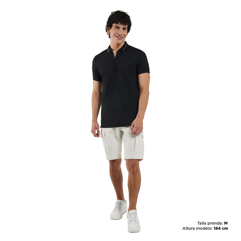 Camiseta Polo Zugery Negra Hombre