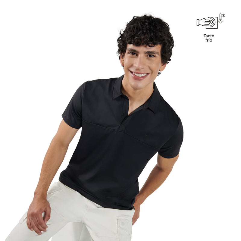 Camiseta Polo Diha Negra Hombre